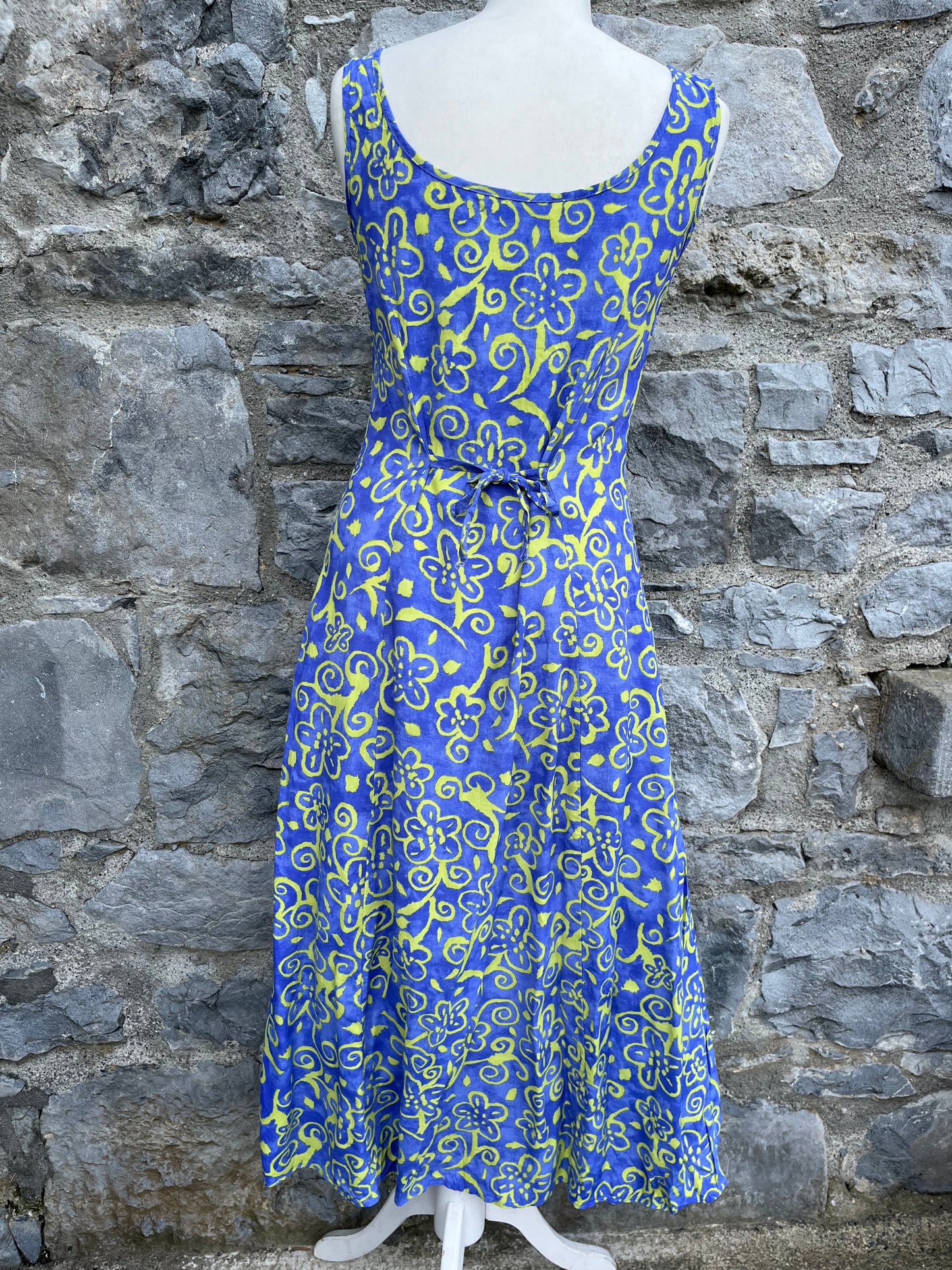 90s blue&yellow dress uk 8-10