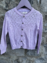 Load image into Gallery viewer, Lilac pointelle cardigan   2-3y (92-98cm)
