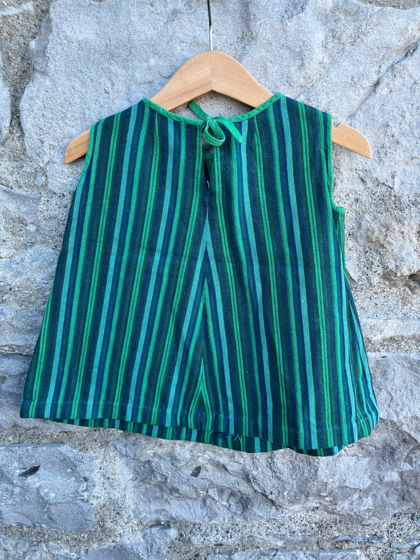 Green stripy dress   3-6m (62-68cm)