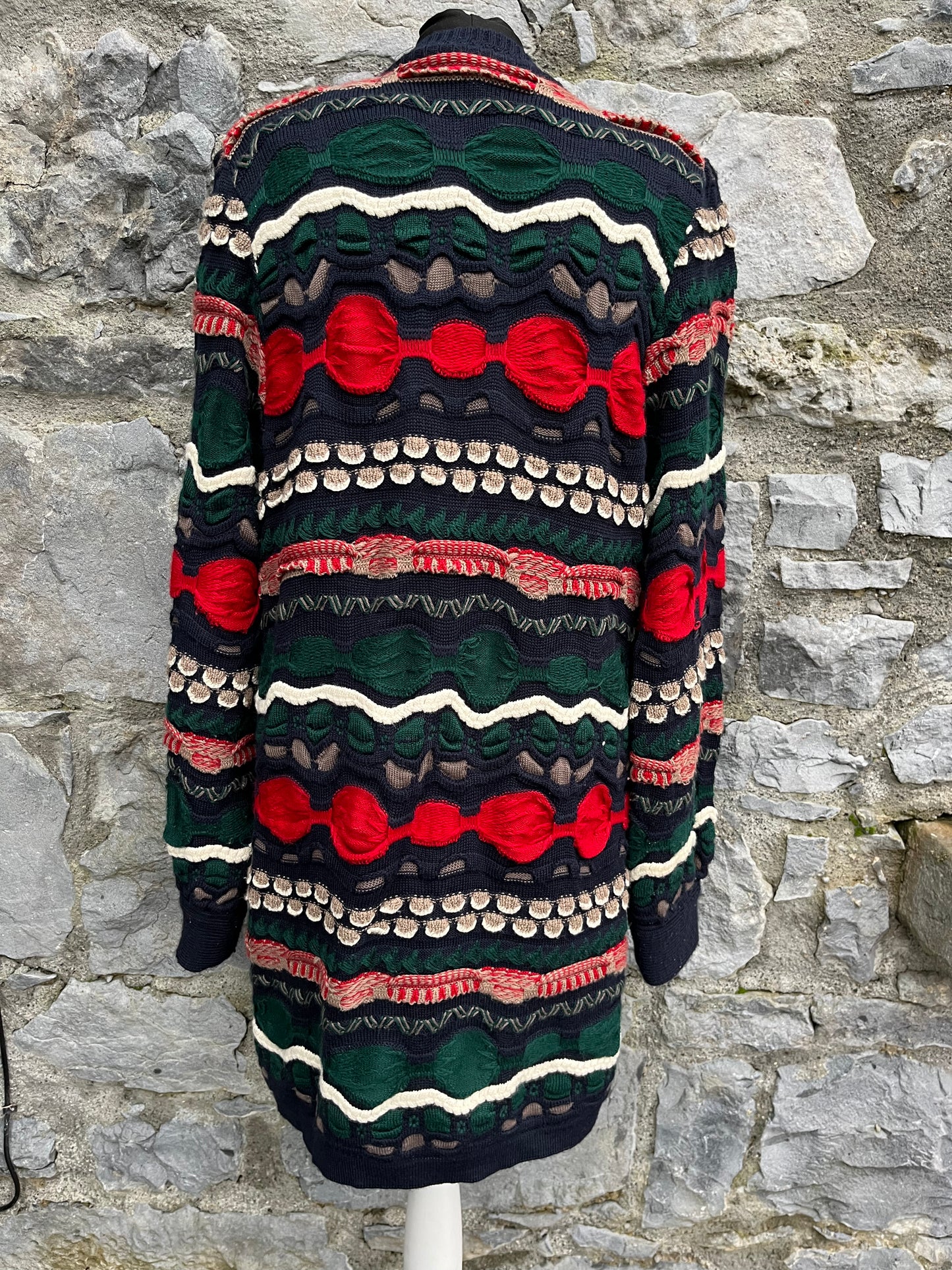 80s stripy long cardigan uk 14-18