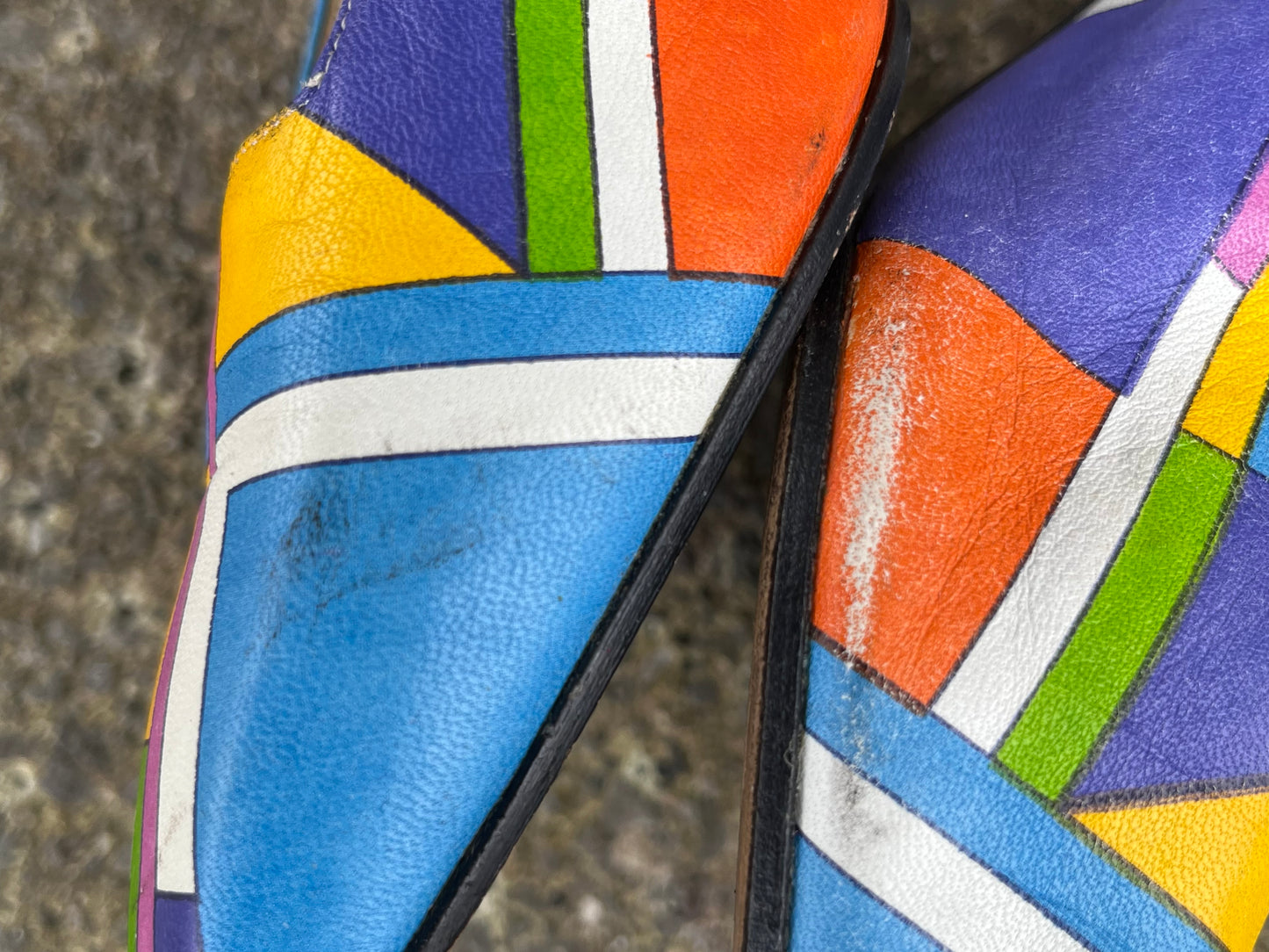 Colourful geometric heels   uk 6 (eu 39.5)