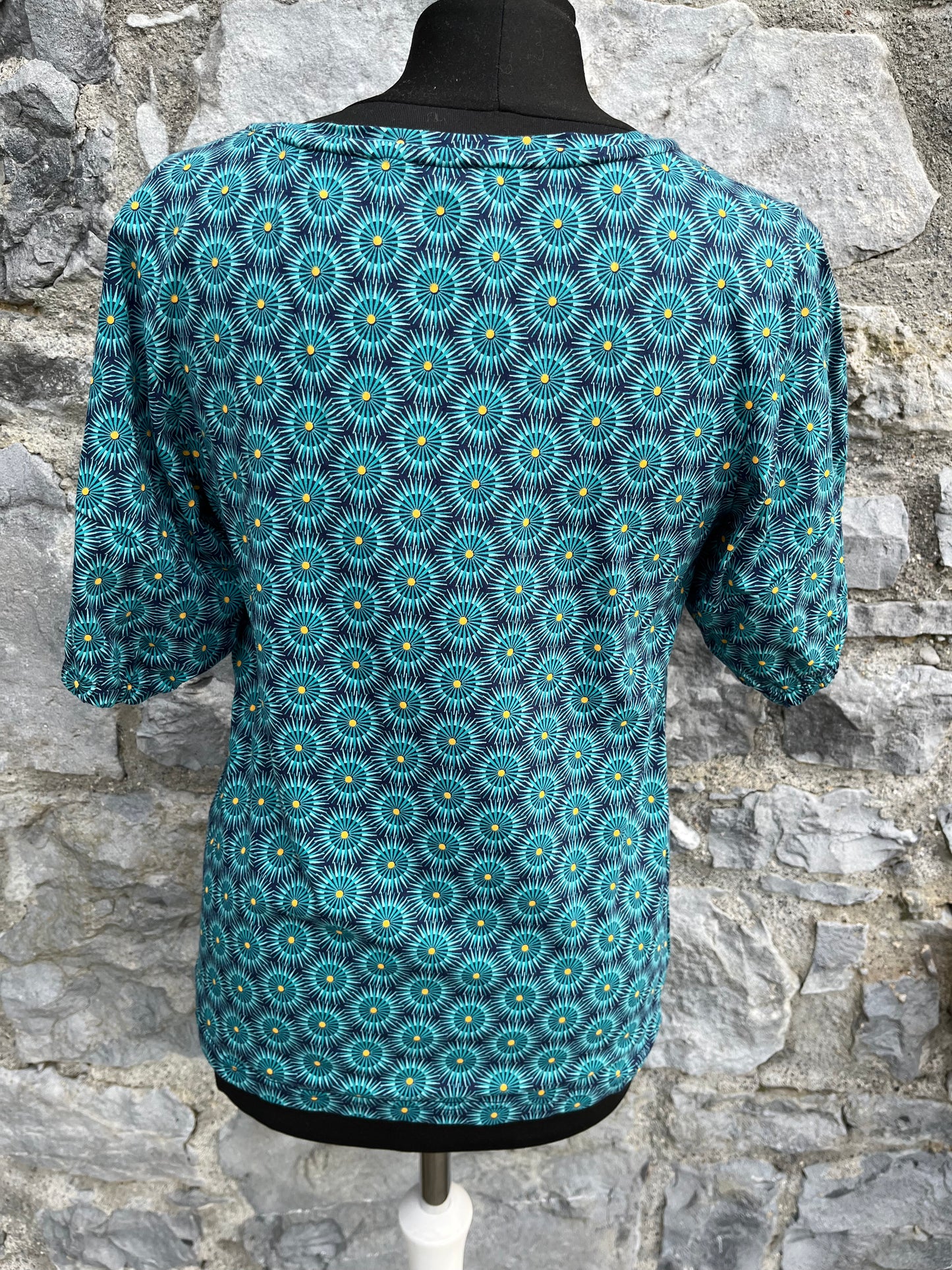 Mandala teal top uk 8-10