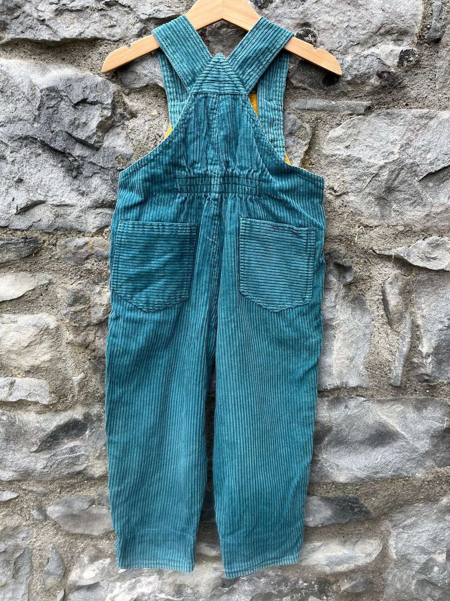 80s Petrol cord dungarees   18-24m (86-92cm)