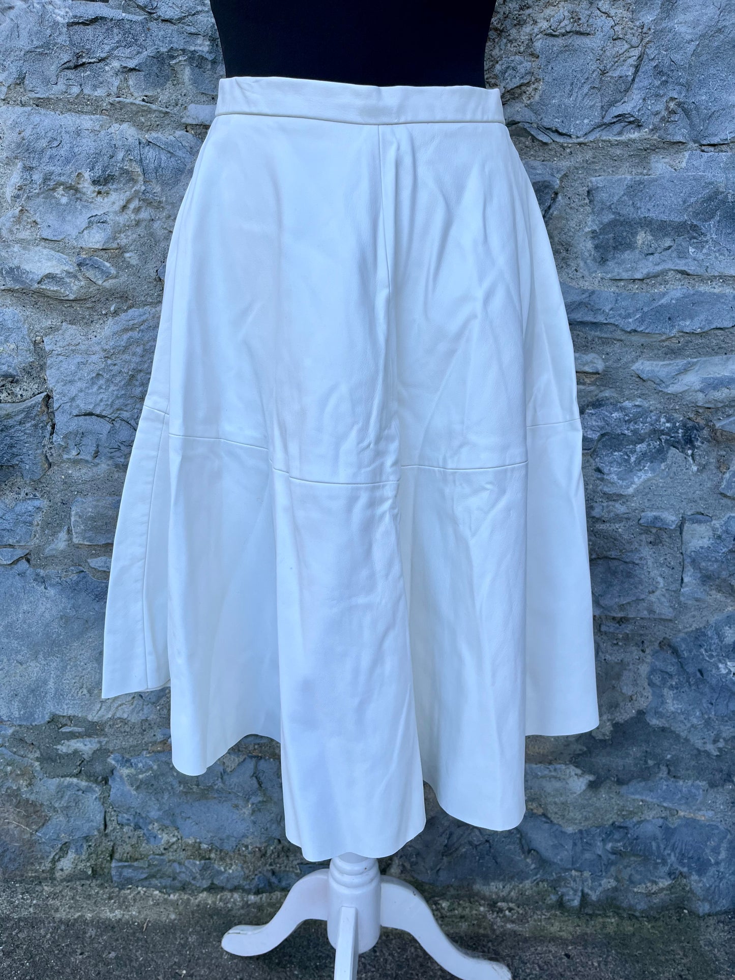 White faux leather skirt uk 8