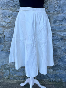 White faux leather skirt uk 8