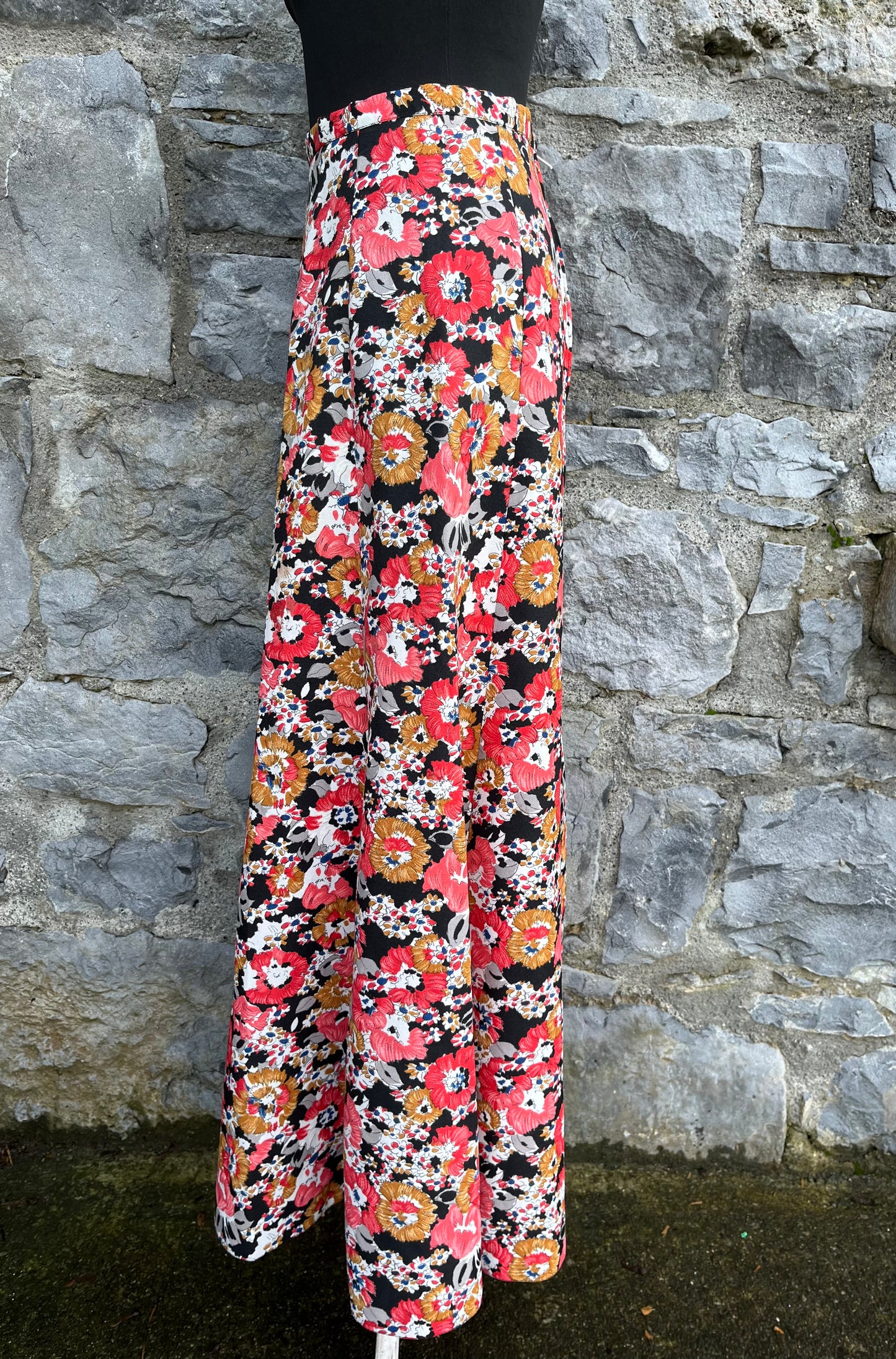 70s maxi floral skirt uk 6-8