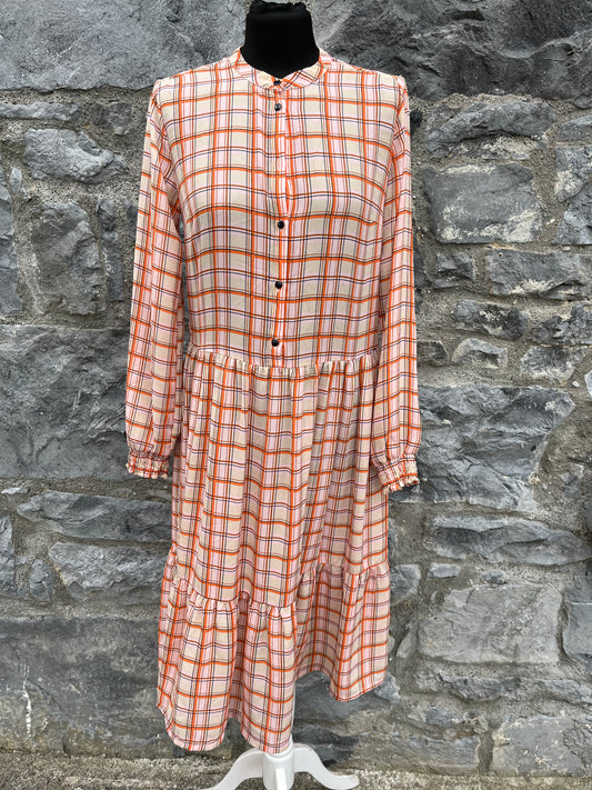 Check orange dress   uk 6-8