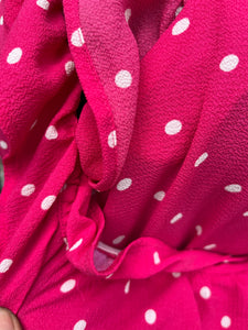 Pink polka dots maternity dress uk 10-12