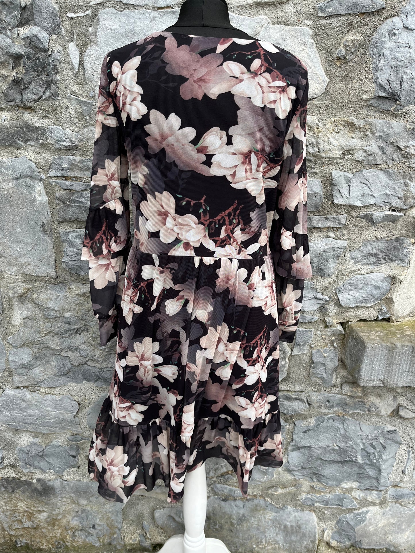 Grey floral dress uk 10