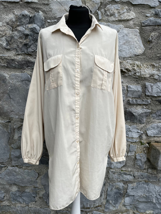 90s Long beige shirt uk 12-14