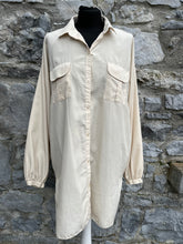 Load image into Gallery viewer, 90s Long beige shirt uk 12-14
