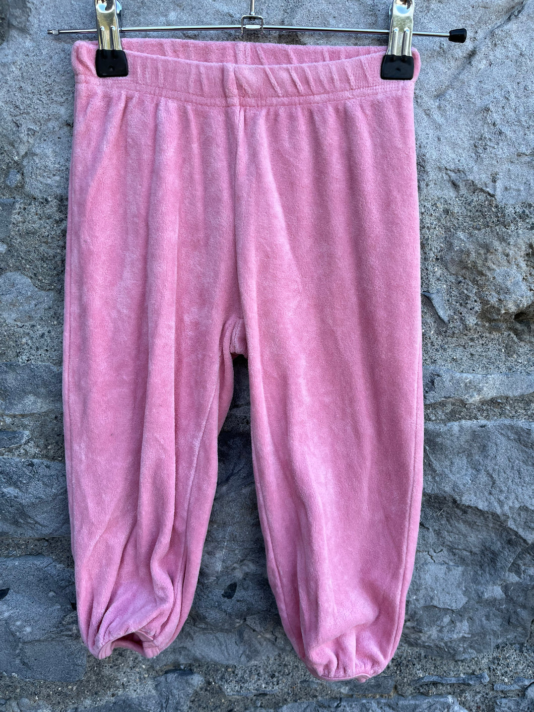Pink velour pants  12-18m (80-86cm)