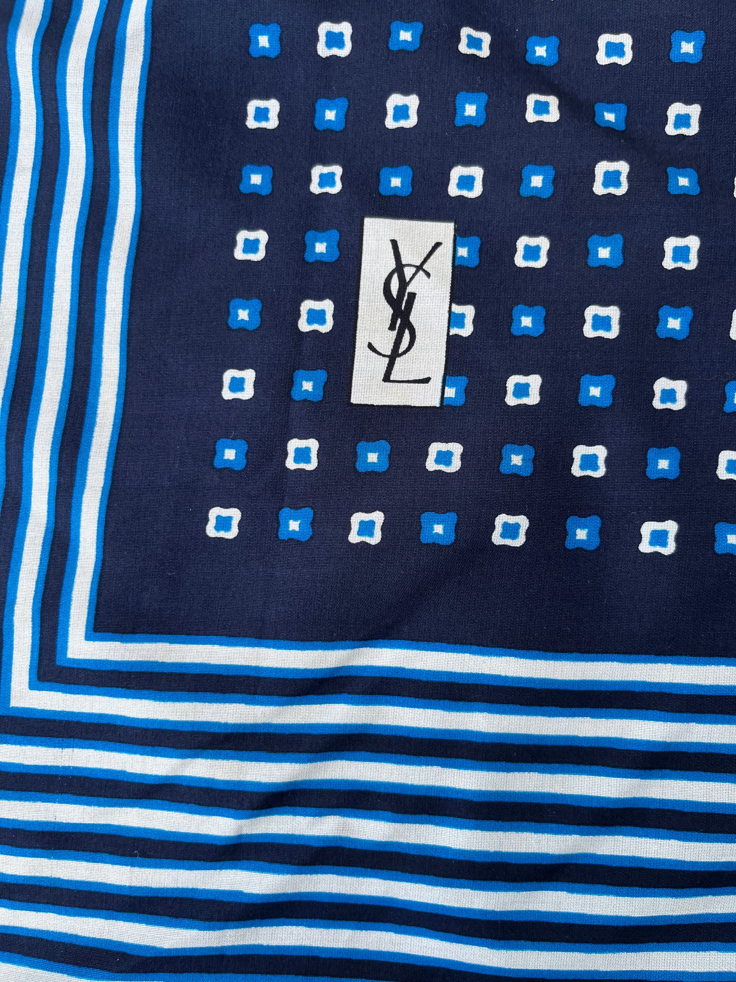 YSL navy squares scarf