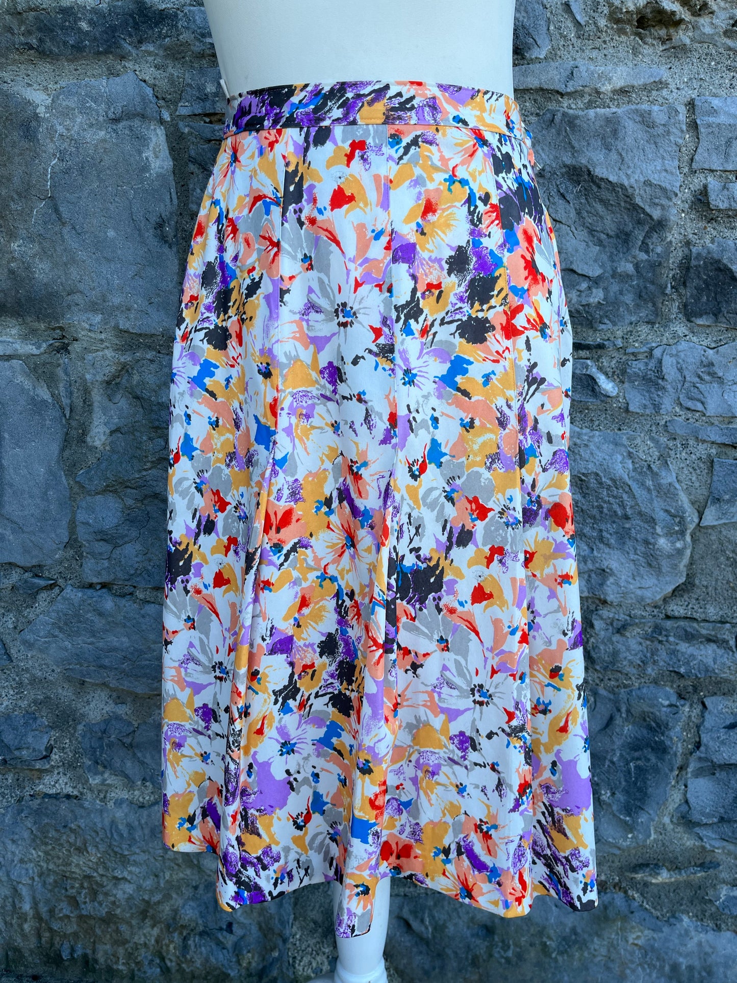 80s floral skirt uk 8