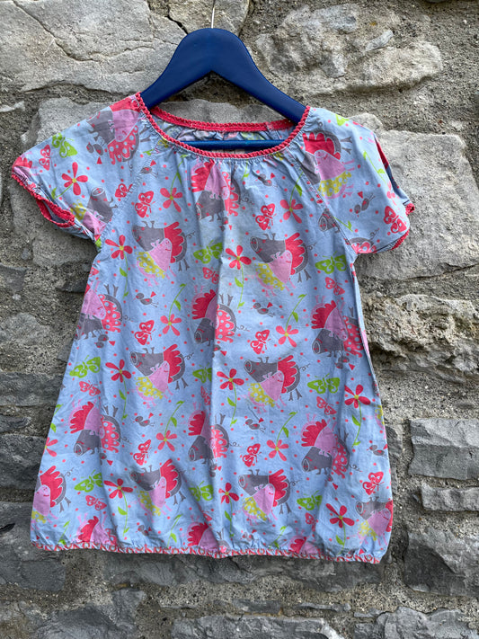 Pigs blue dress  3-4y (98-104cm)