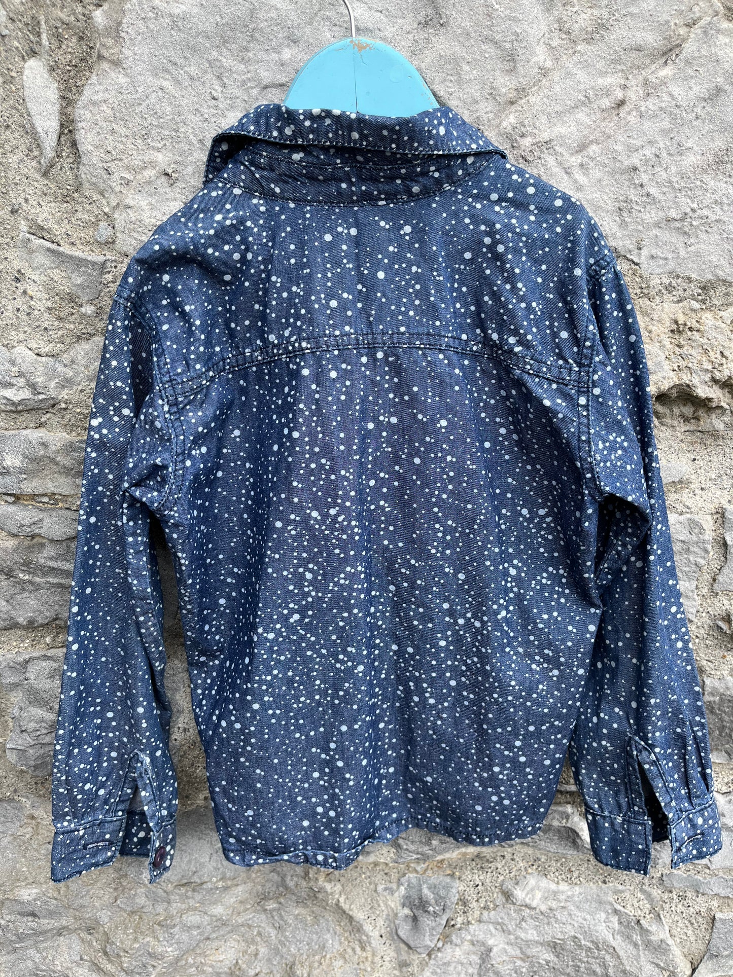 Spotty denim shirt    7-8y (122-128cm)