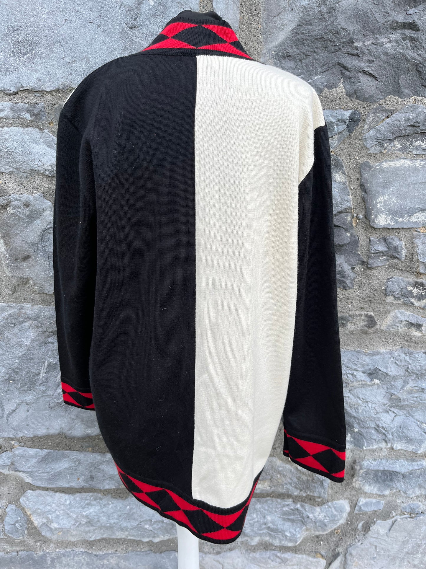 80s Black&white cardigan uk 12