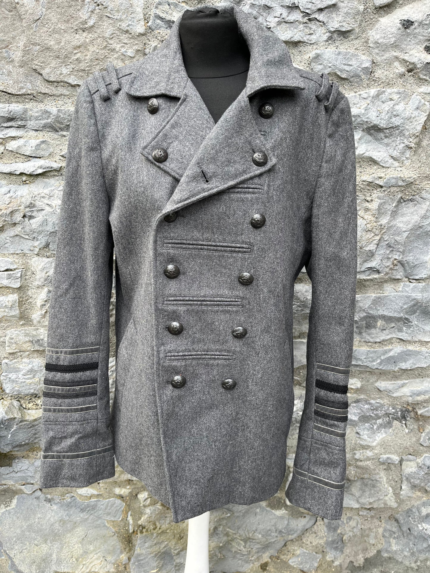 Grey military coat uk 10