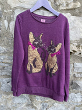 Load image into Gallery viewer, Sequin cats sweatshirt   12-13y (152-158cm)
