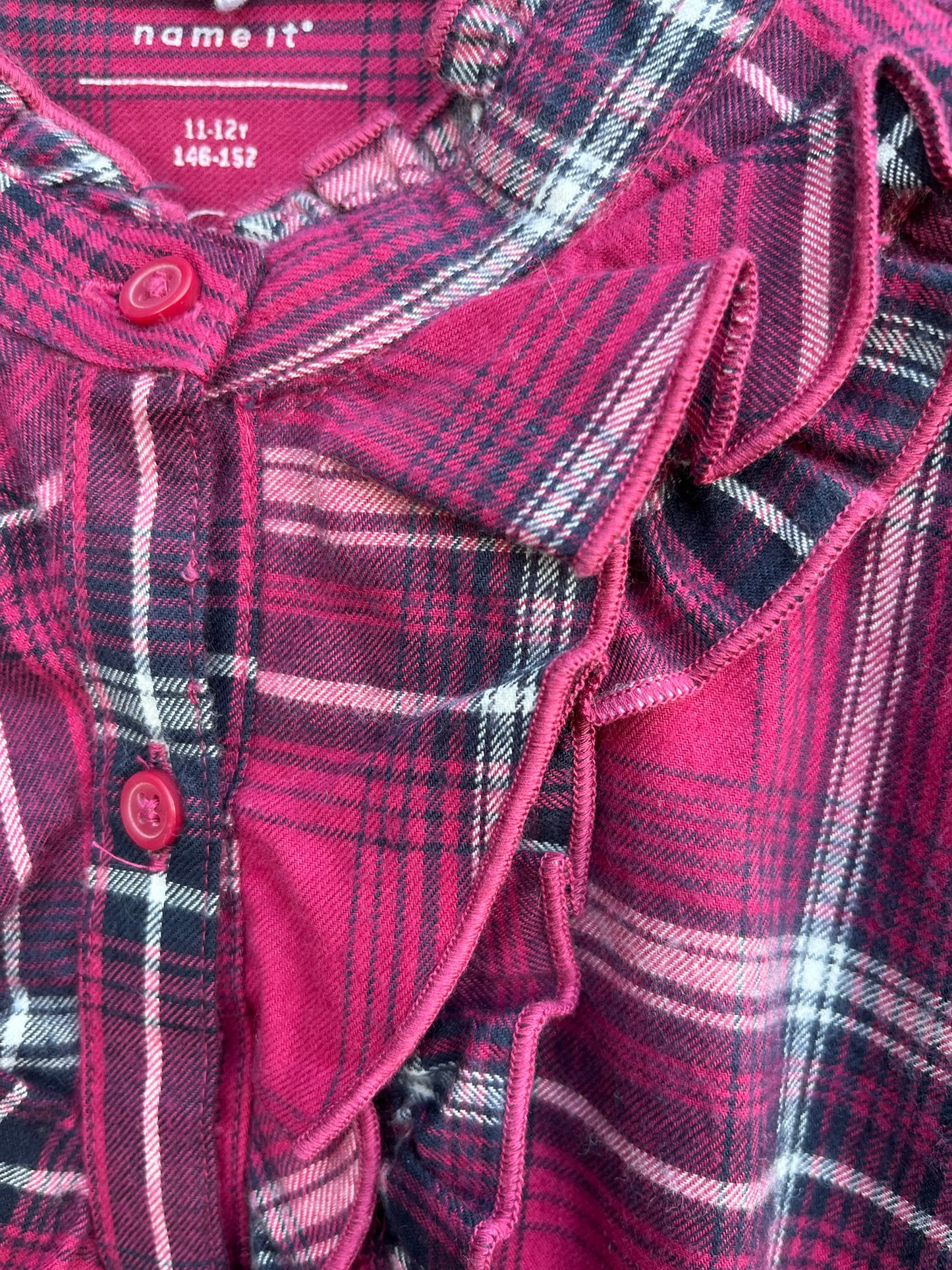 Maroon tartan tunic   11-12y (146-152cm)