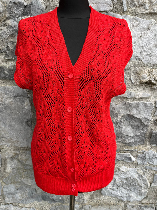 Red pointelle cardigan uk 10-