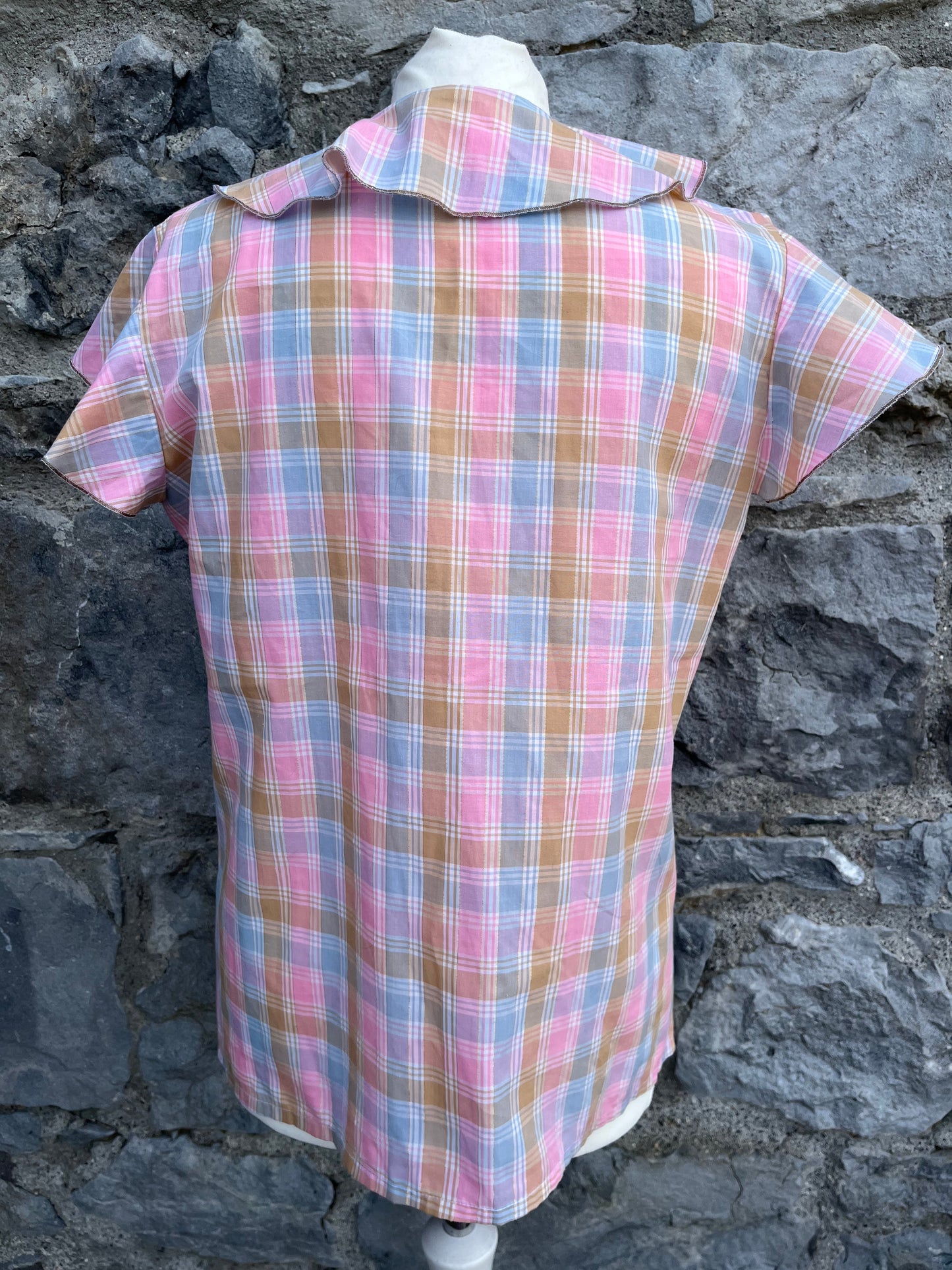 Pink check top uk 10