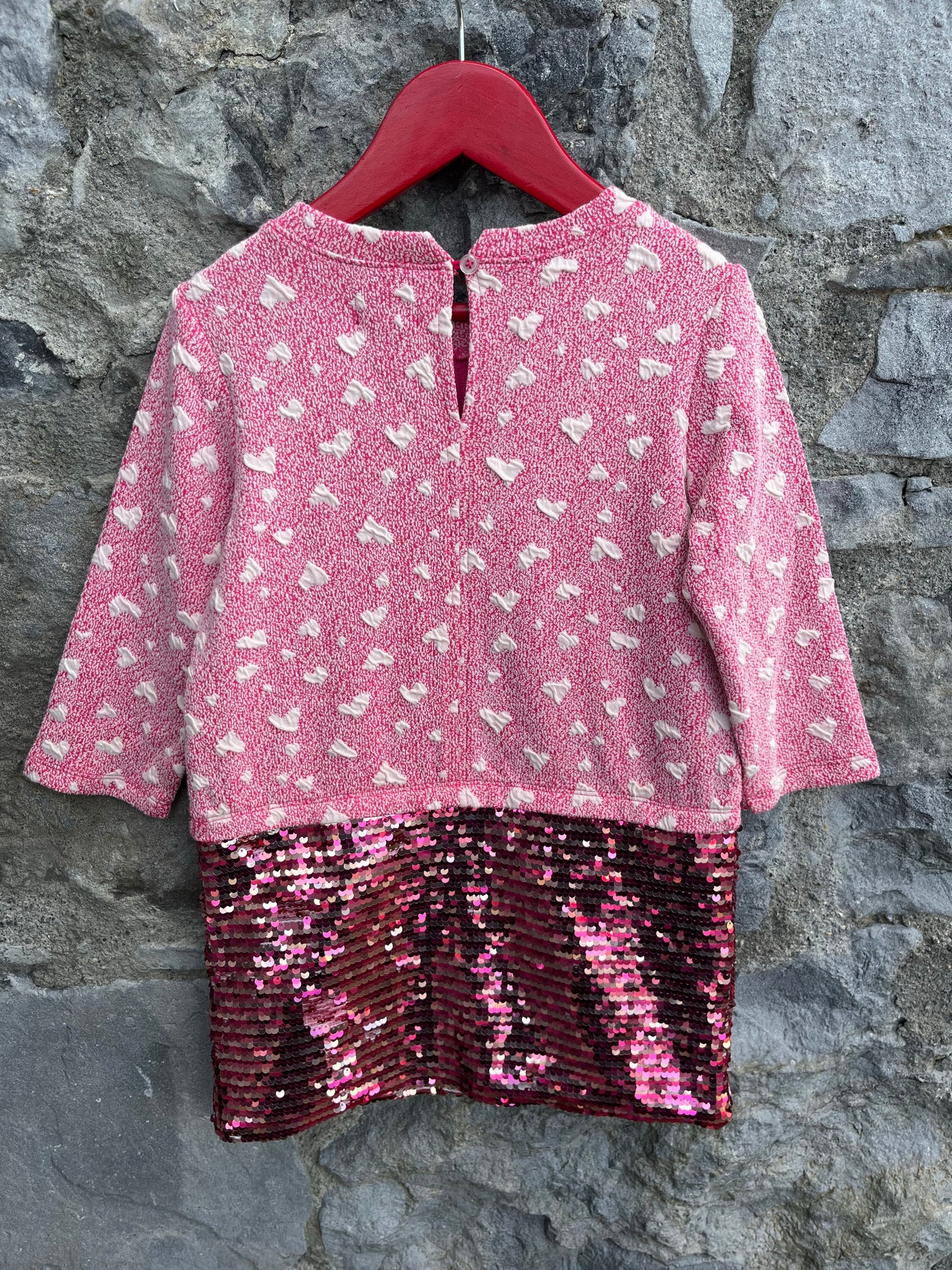 Hearts&sequins dress   3-4y (98-104cm)