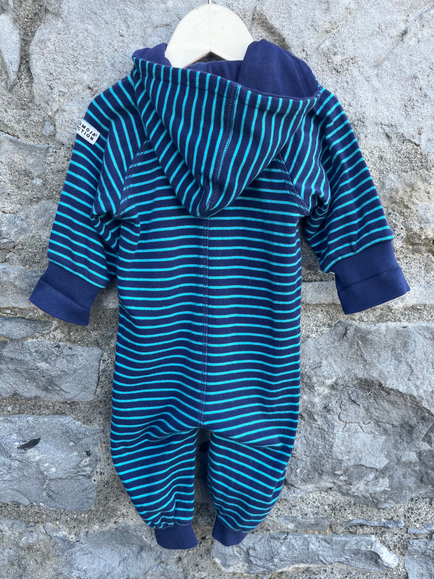 Navy hooded onesie    3-6m (62-68cm)