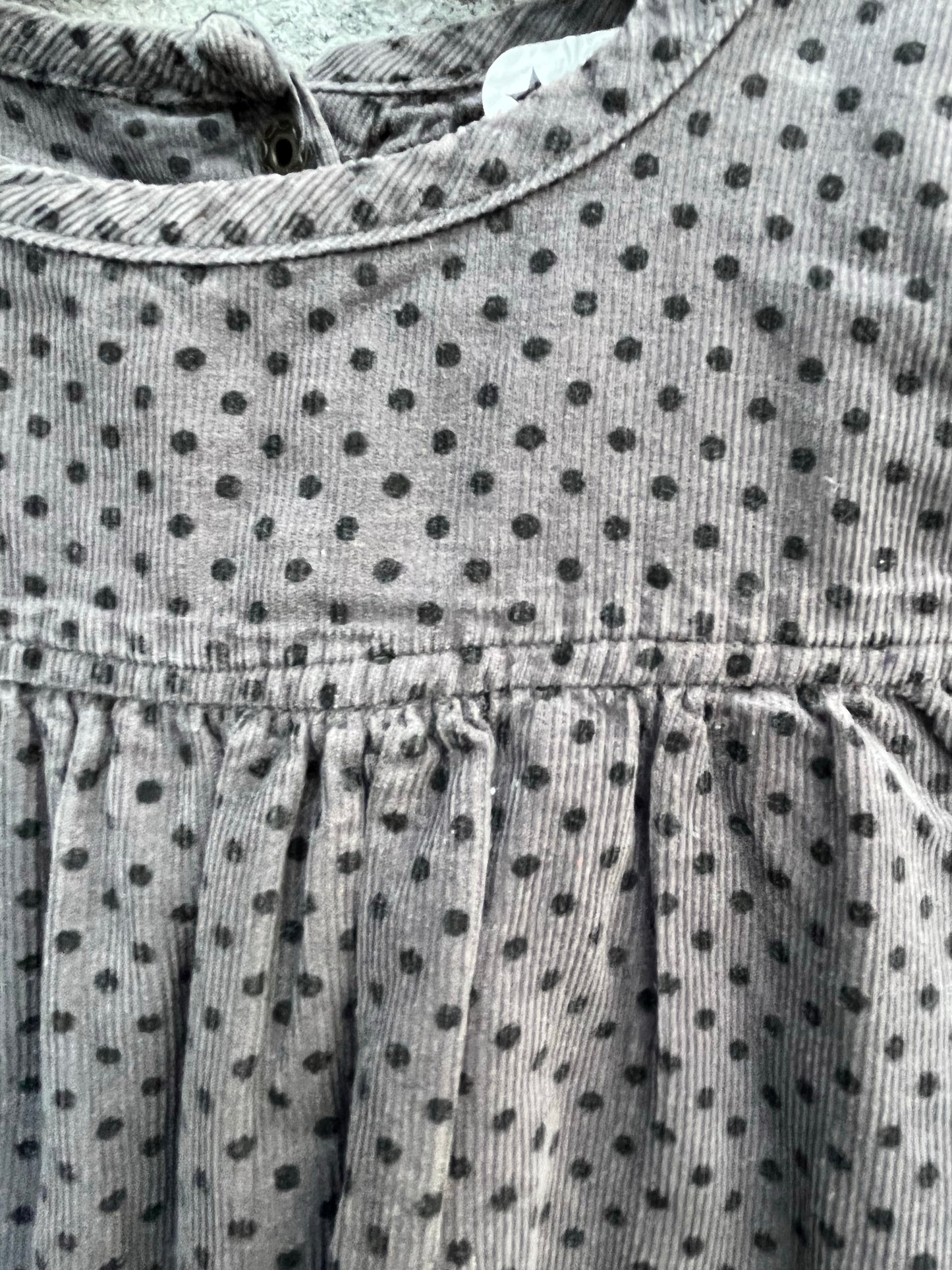 Grey polka dots cord dress  18m (86cm)