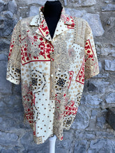 Load image into Gallery viewer, 80s beige patchwork shirt uk 14-16
