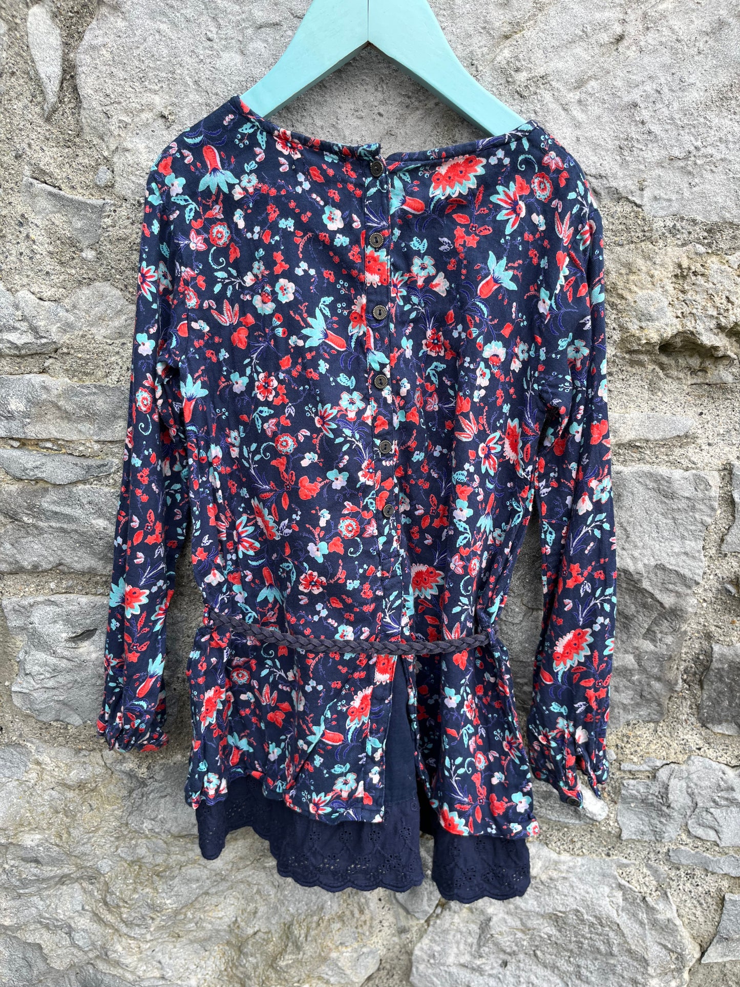 Floral tunic with a belt  5-6y (110-116cm)