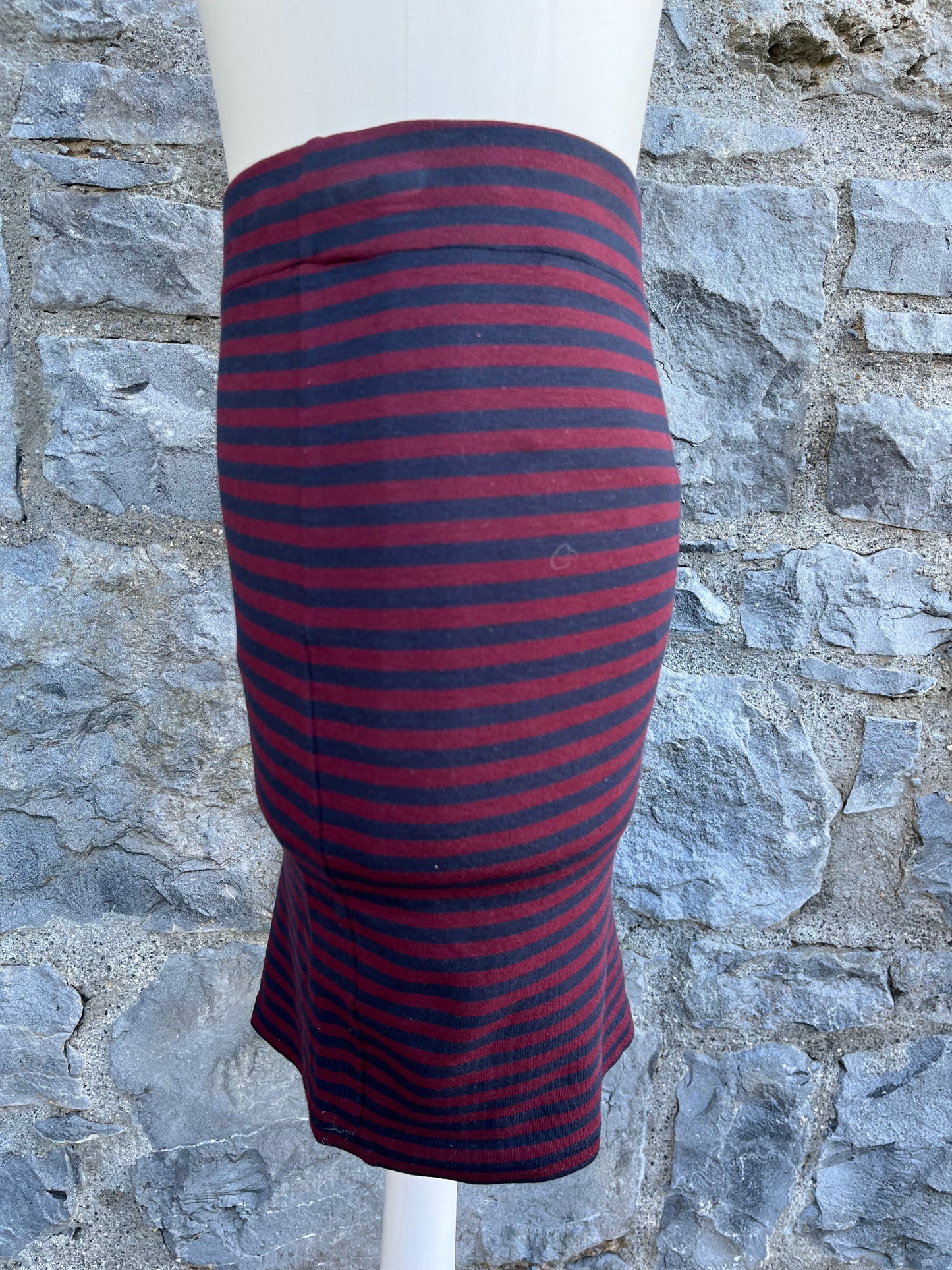 Maroon stripy skirt   uk 8