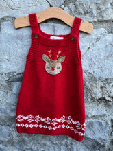 Load image into Gallery viewer, Reindeer knit pinafore   9-12m (74-80cm)
