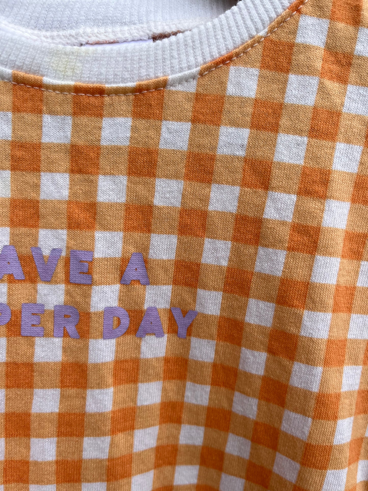 Orange check T-shirt  3-4y (98-104cm)