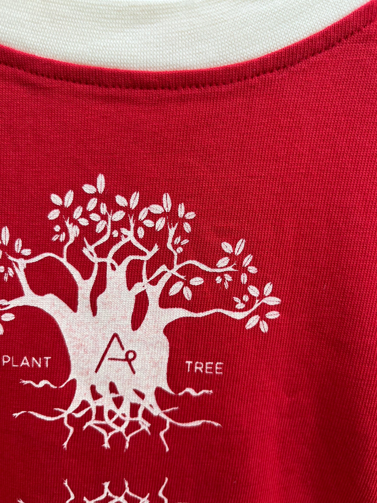 Red plant a tree dress 4y (104cm)