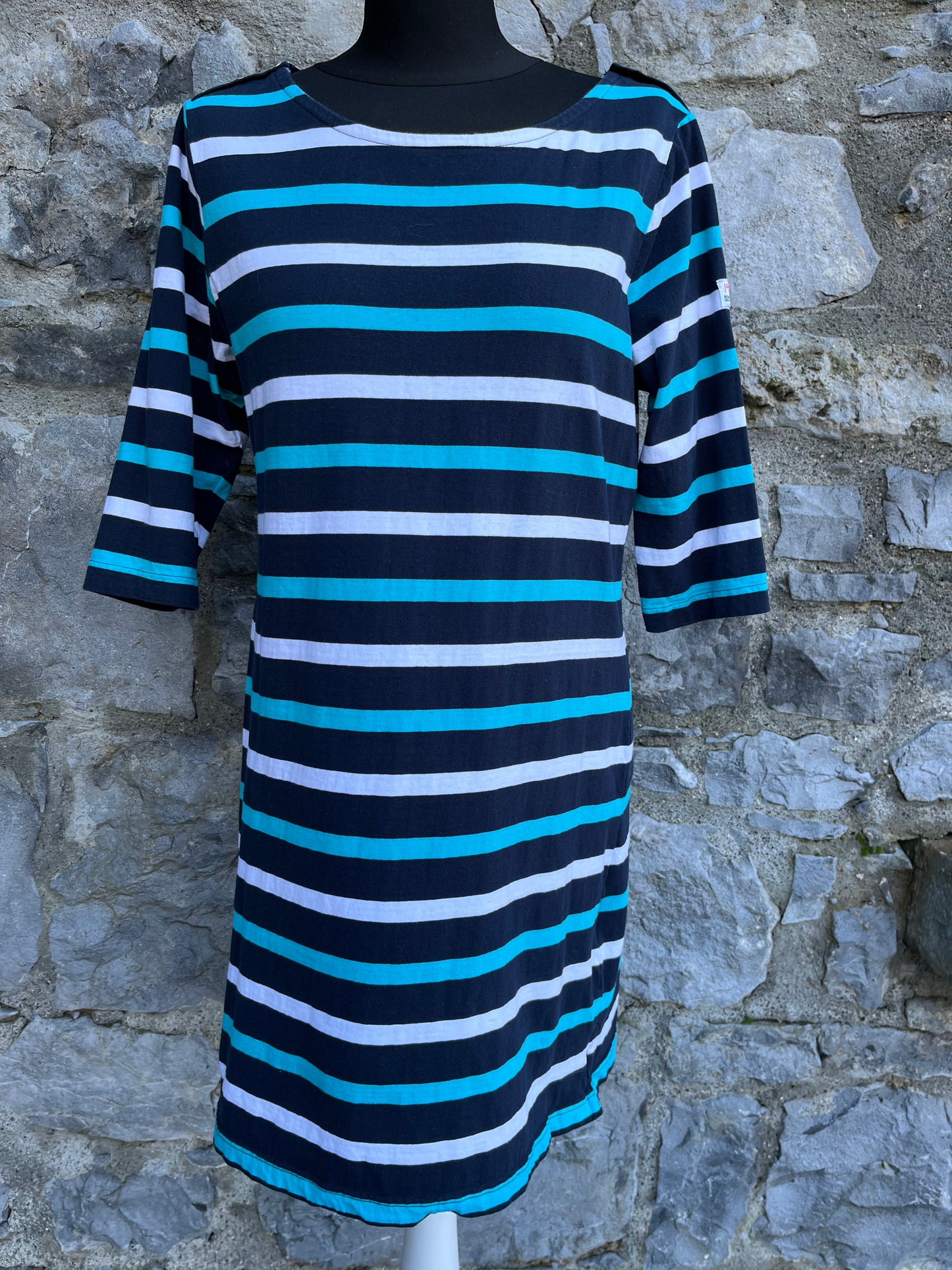 Teal stripy dress uk 12