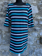 Load image into Gallery viewer, Teal stripy dress uk 12
