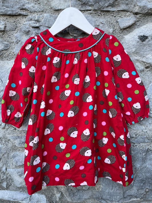 Hedgehog cord dress  6-12m (68-80cm)