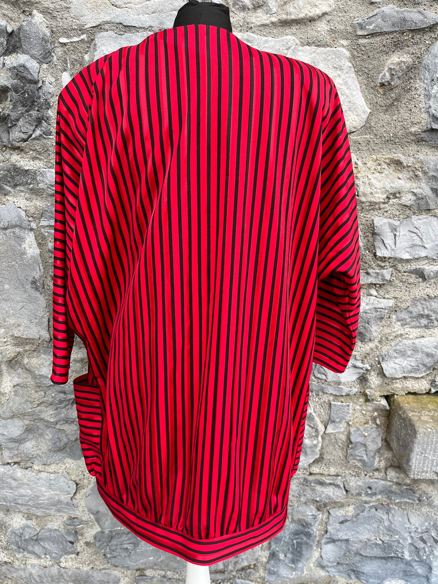 80s red stripy blazer uk 12-14