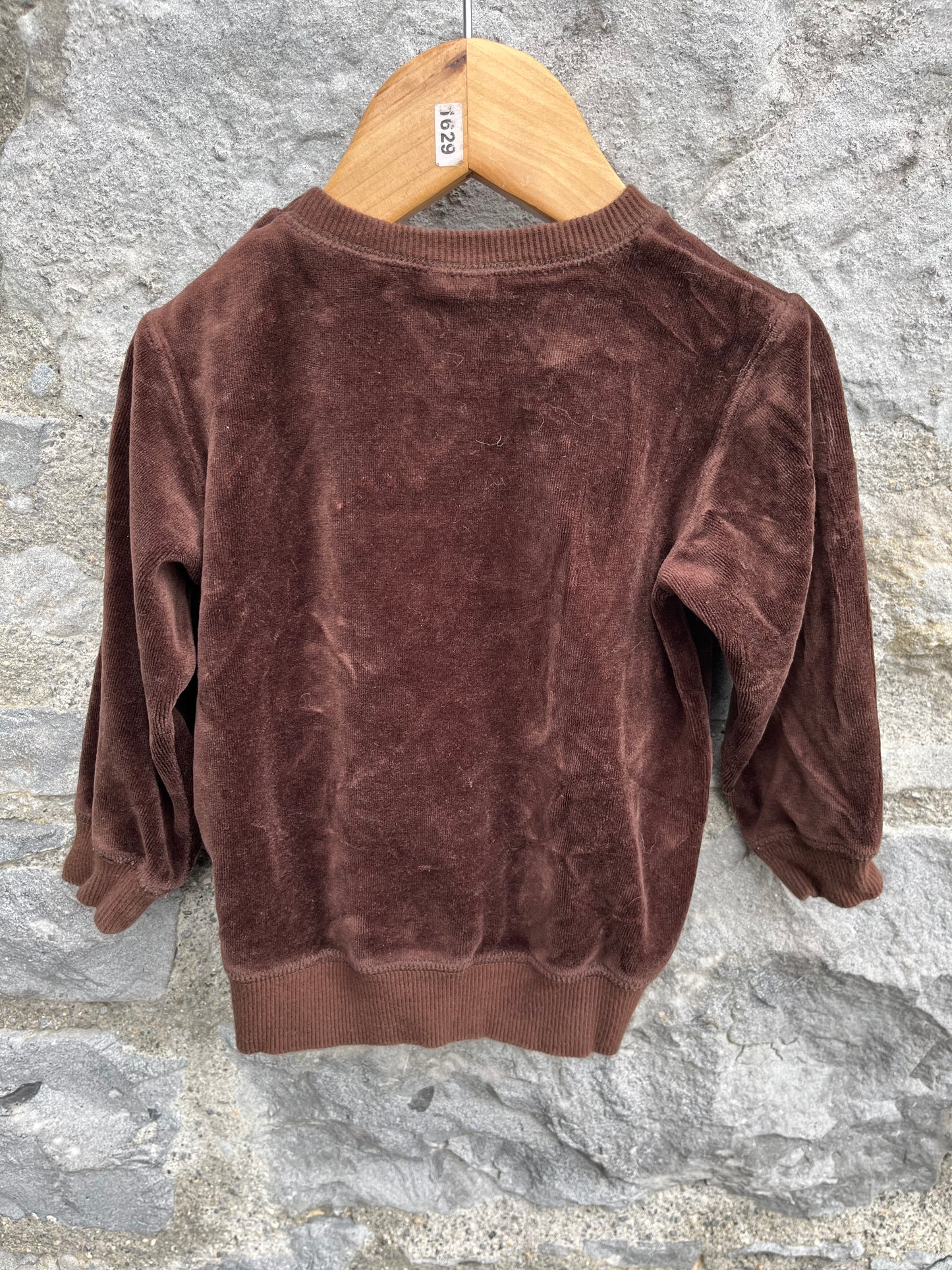 Brown velour sweatshirt   9-12m (74-80cm)