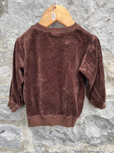 Load image into Gallery viewer, Brown velour sweatshirt   9-12m (74-80cm)
