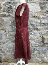 Load image into Gallery viewer, 80s brown dress uk 8-12
