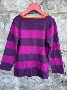 Purple stripy jumper  6y (116cm)