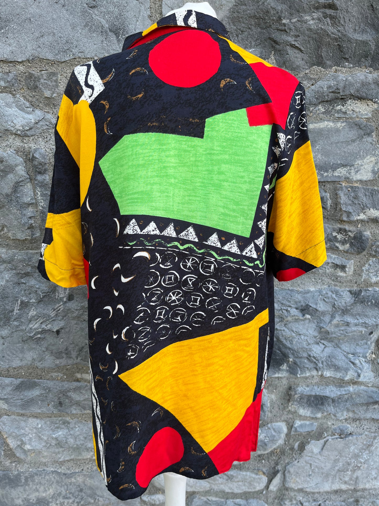 80s patchwork shirt S/M