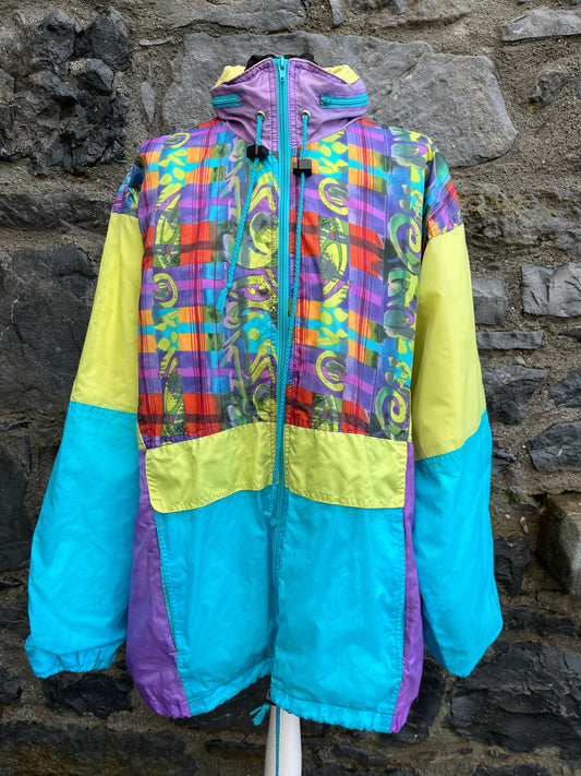 80s colourful shell jacket Large