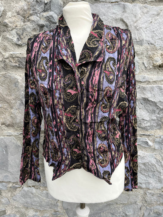 80s wrinkled paisley shirt uk 8