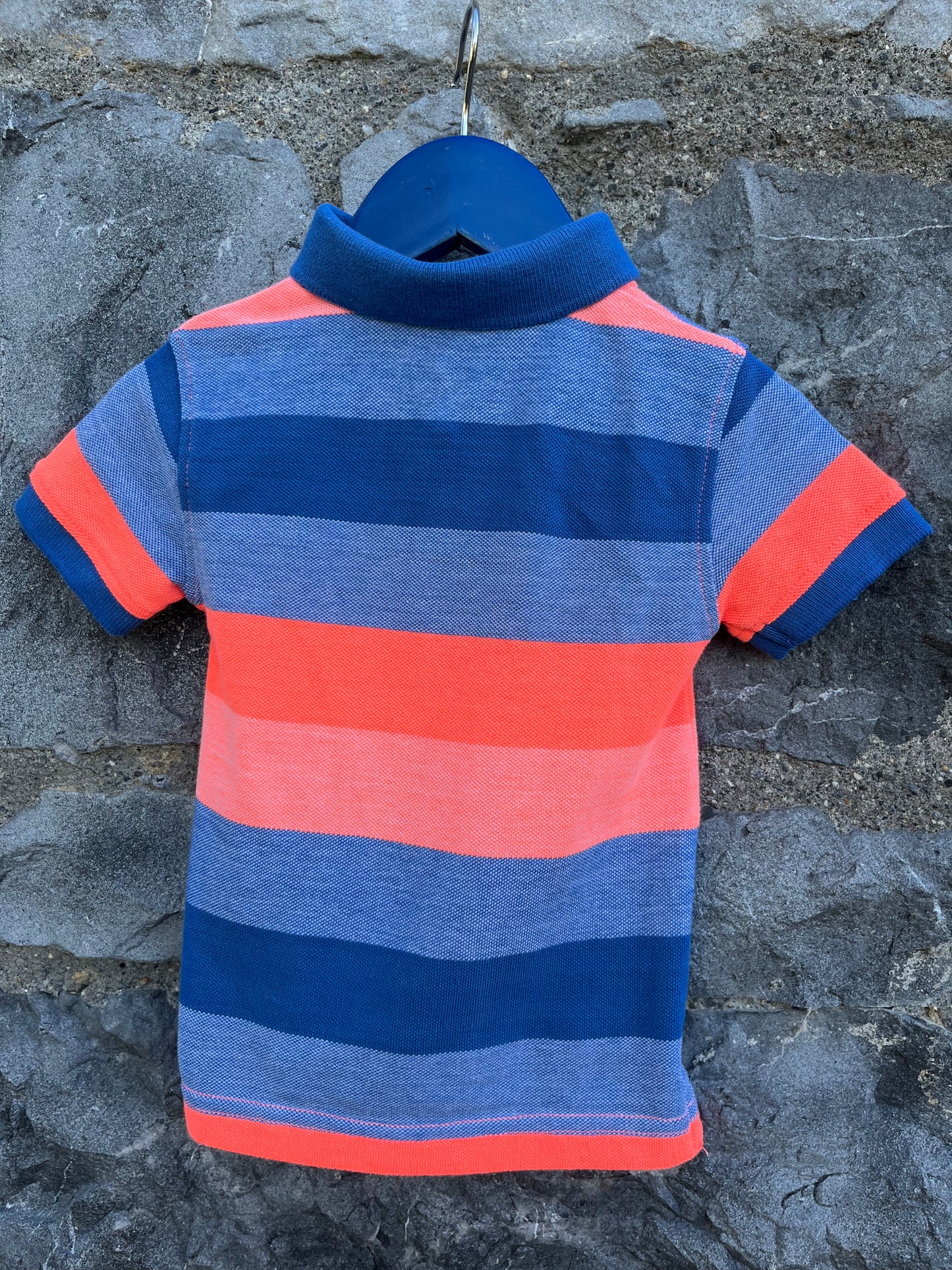 Blue&orange polo top    6-9m (68-74cm)