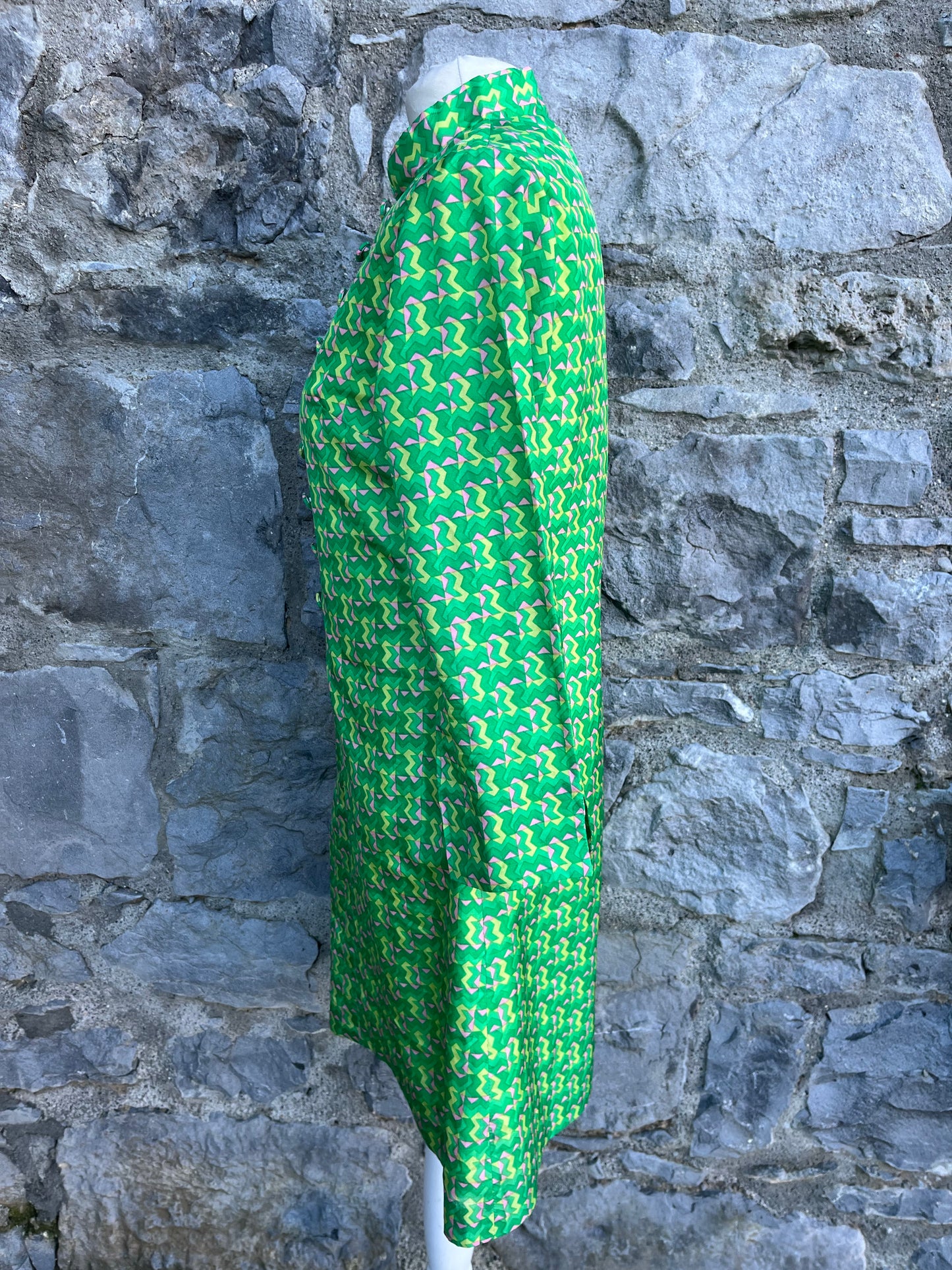 70s green dress uk 8-10