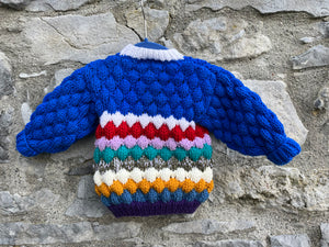 Blue bubble knit cardigan   6m (68cm)