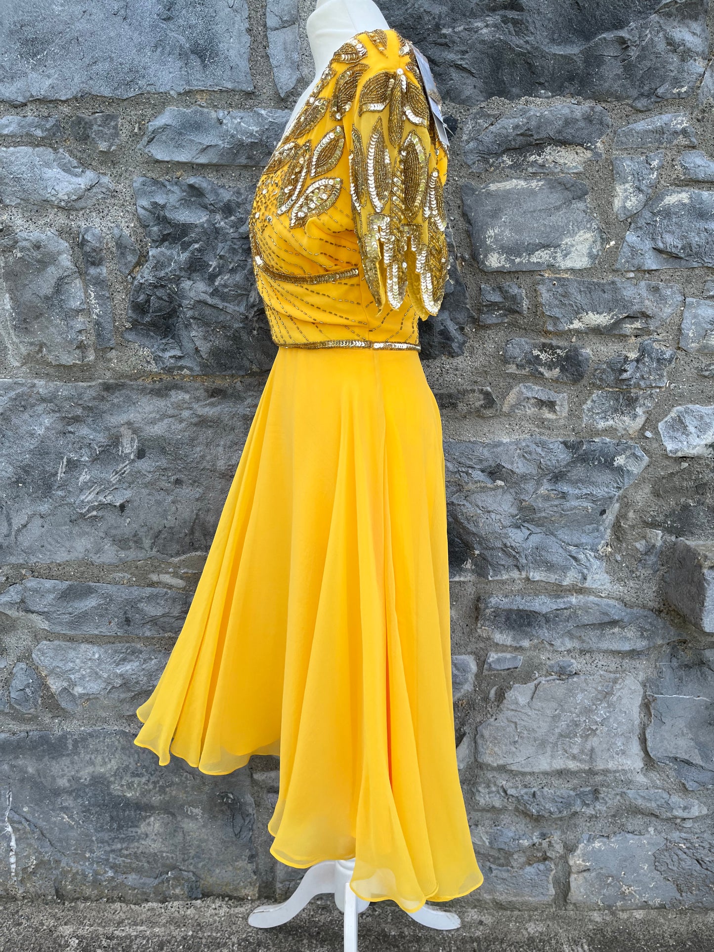 Yellow sequins dress uk 6-8